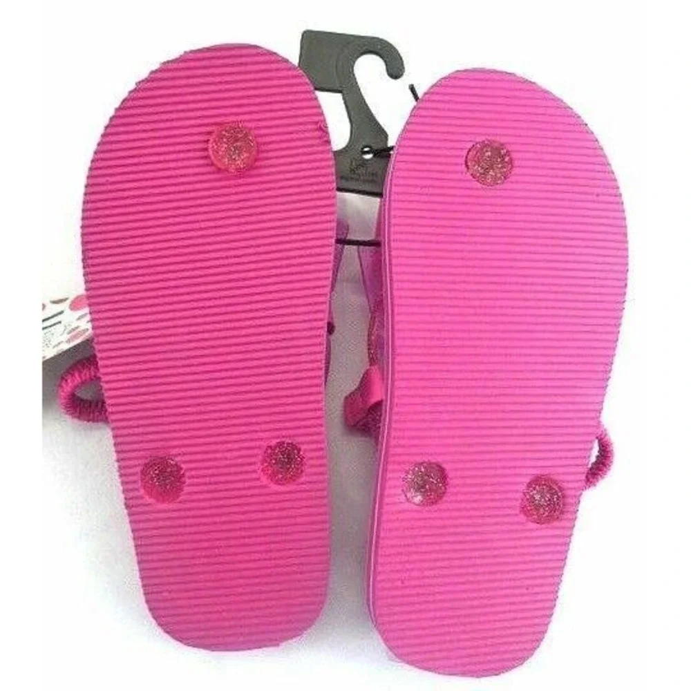 Disney Minnie Mouse Sandals Toddler Girls Size Small 5-6 Pink Flip Flops‎ NEW